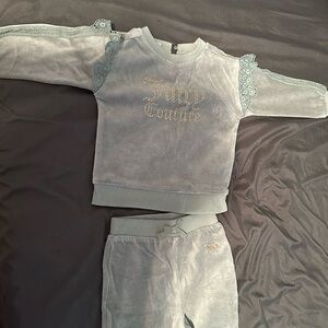 Juicy couture velour green two piece outfit